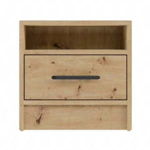 Noční stolek se zásuvkou z dubového dřeva Caspe je funkční kus nábytku v nadčasovém designu ideální noční stolek do ložnice