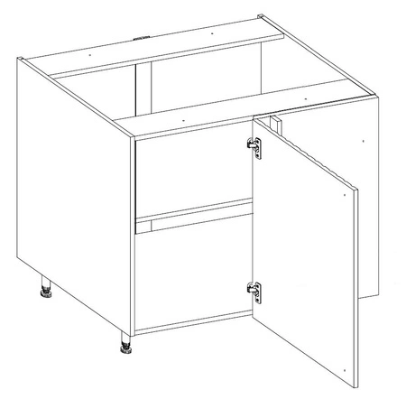 Rohová kuchyňská linka Chevron 105 ND 1F BB pravá čela s dekorativním dekorem rybí kosti skříňka odolná proti vlhkosti a poškození