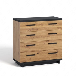 Komoda Simi 90 cm dub artisan / černá minimalistický design klasický tvar ideální komoda do obývacího pokoje nebo obývacího pokoje