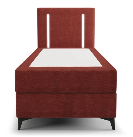 Kontinentální postel Norco 80x200 vínová Stylová postel s úložným boxem Osvětlení v čele postele dodává jedinečný nádech