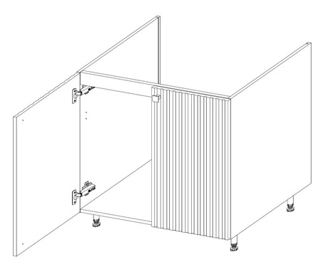Rohová kuchyňská sestava nábytku Verdi 250x280 cm kuchyňský nábytek odolný proti vlhkosti páře a poškození kovové úchytky