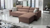 Rohová sedací souprava s funkcí spaní Savona světle hnědá pravá rohová sedací souprava pohodlná a elegantní s nastavitelnými opěrkami hlavy dekorativní prošívání