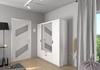 Šatní skříň se zrcadlem Rene 176 cm bílá moderní design a hrany s povrchovou úpravou ABS