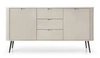 Komoda Zoya 168 cm béžová elegantní design oválný tvar na kovových nohách vkusné drážkované čelo