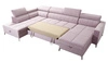 Rohová sedací souprava s funkcí spaní Nausa VI pudrově růžová pravá strana stylová rohová sedací souprava s pohodlnou povrchovou úpravou měkká sametová látka