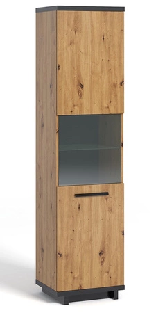 Nábytková sestava Simi dub artisan / černá klasická forma nábytku z vysoce kvalitní laminované desky ideální nástěnná skříňka do obývacího pokoje