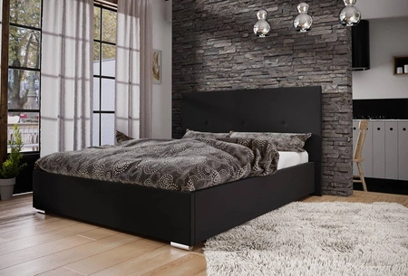 Čalouněná postel Burgos 180x200 černá s čelem v moderním stylu ideální do ložnice