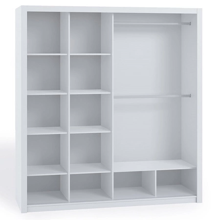 Posuvná skříň Rico 220 cm dub artisan prostorná skříň do ložnice nebo předsíně klasický tvar s geometrickými tvary