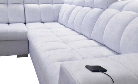 Rohová sedací souprava s funkcí spaní Luigi VII hnědá komfortní rohová sedací souprava v moderním provedení na levé straně