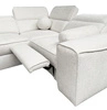 Rohová sedací souprava s funkcí spaní Viano II Lux krémová pravostranná designová rohová sedací souprava do obývacího pokoje s pohodlným výsuvným podnožníkem