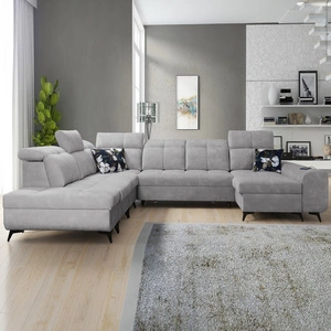 Rohová sedací souprava s funkcí spaní Buffalo X šedý jasan pravá funkční a pohodlná rohová sedací souprava do pokoje s kontejnery na lůžkoviny