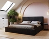 Čalouněná postel Belli 180x200 černá stylová postel s úložným prostorem na lůžkoviny pohodlný podhlavník zaujme svým elegantním designem