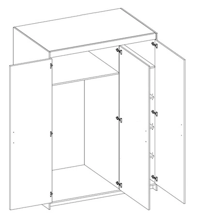 Skříň Rene 133 cm dub lefkas moderní design a hrany zakončené ABS