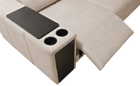 Rohová sedací souprava s funkcí spaní Tesalia IV Lux mint pravostranná stylová rohová sedací souprava s výsuvnou opěrkou nohou a posuvnou funkcí opěradla