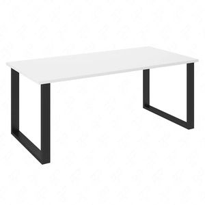 Stůl Taunton 185x90 cm bílá / černá jednoduchý tvar nábytku obohacený stylovými černými nohami v loftovém stylu odolný proti rozlití desky