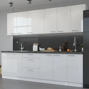 Sada kuchyňského nábytku Lumia 260 cm lesklá čela jedinečný styl skříněk se hodí do každého stylu kuchyně