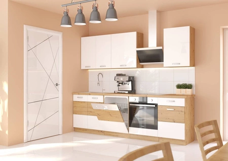 Sada kuchyňského nábytku Alpine 250 cm Skříňky vypadají skvěle v klasických i moderních interiérech