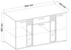 Zásuvková komoda Senja 140 cm řemeslně zpracovaný dub / černá elegantní design dekorativní drážkované čelo s kovovou rukojetí
