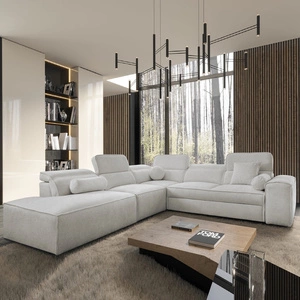 Rohová sedací souprava s funkcí spaní Viano IX šedý jasan levá stylová rohová sedací souprava s kontejnery na lůžkoviny ideální kus nábytku do velkého obývacího pokoje