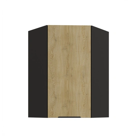 Rohová kuchyňská nástěnná skříňka Crotone 60x60 GN-90 1F s kovovou hranou úchytky odolná proti vlhkosti a poškození skříňky