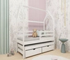 Dětská postel Chip 80x160 cm bílá dřevěná postel s prostornými zásuvkami Výsuvná postel pro 2 osoby do dětského pokoje