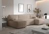 Rohová sedací souprava s funkcí spaní Brandon U béžový kontejner na lůžkoviny měkká tkanina s výrazným smyčkovým povrchem