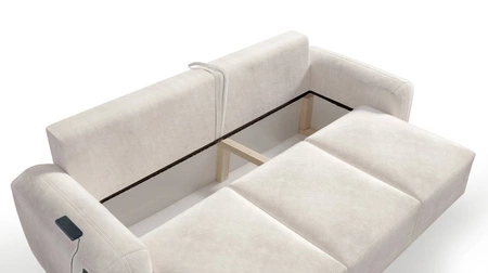 Pohovka s funkcí spaní Arbon černá pohodlná a stylová pohovka do obývacího pokoje měkká plyšová látka dodává jedinečný charakter