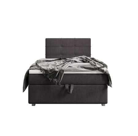 Kontinentální postel Fresno 120x200 grafit v moderním skandinávském stylu s čalouněným čelem postele s úložným boxem