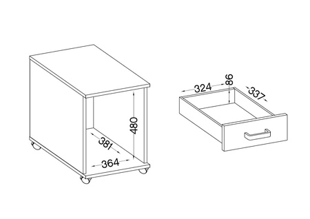 Biurko Kammy świerk appenzeller z szufladami