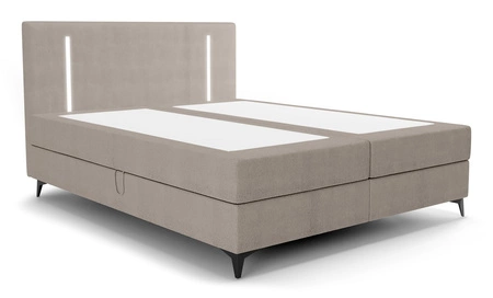 Kontinentální postel Norco 160x200 tmavě béžová Stylová postel s úložným boxem Osvětlení v čele postele dodává posteli jedinečný nádech