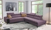 Rohová sedačka s funkcí spaní Bolmso IX fialová pravá strana pohodlná stylová rohová sedačka do obývacího pokoje se zásuvkovými kontejnery na lůžkoviny