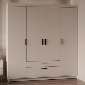 Šatní skříň Rene 176 cm béžová písková stylový design prostorná šatní skříň klasického tvaru vybavená velkými zásuvkami