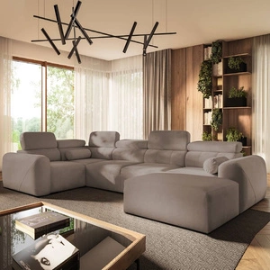 Rohová pohovka s funkcí spaní Cantare IV tmavě béžová pravá Pečlivě zpracovaná rohová sedačka do obývacího pokoje poskytuje komfort a pohodlí