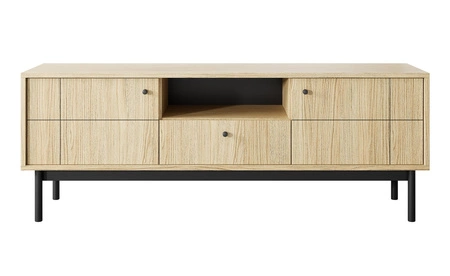 Modesta dub linea nábytková sestava minimalistický design podtržený módními barvami vysoké dřevěné nohy kovové úchyty