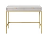 Konzola Lovro šedá se zásuvkami stylový a funkční nábytek do předsíně, obývacího pokoje nebo kanceláře, rám ve zlaté barvě