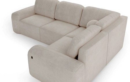 Rohová sedací souprava s funkcí spaní Arbon II cihlově červená pravý roh stylový design výrazný zaoblený tvar nádoba na lůžkoviny