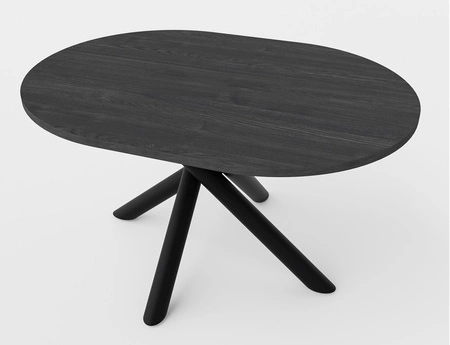 Lyonský stůl 100x138 cm portlandský jasan / černý stylový jídelní stůl na designových pavoučích nohách výškově nastavitelný