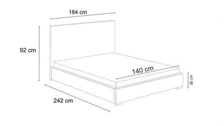 Čalouněná postel Palise 140x200 černá stylová postel s úložným prostorem na lůžkoviny pohodlný podhlavník zaujme svým elegantním designem
