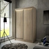 Posuvná šatní skříň Kristo 120 cm světlý dub sonoma pohodlná šatní skříň v módním trendu minimalismu vybavená hliníkovým vedením dveří
