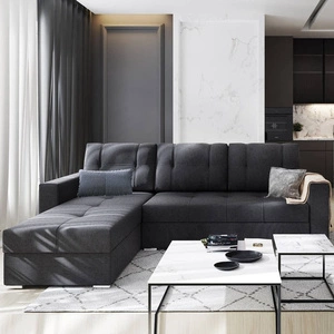 Šedá levá rohová pohovka Aldo s funkcí spaní zaručuje maximální pohodlí a funkčnost