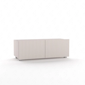 RTV skříňka Colder 100 cm béžová s možností zavěšení stylové rýhované čelo elegantní forma nábytku v moderním stylu