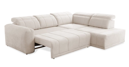 Rohová sedací souprava s funkcí spaní Cetara VII šedá pravostranná vysoce kvalitní rohová sedací souprava do obývacího pokoje s pohodlným posuvným opěradlem