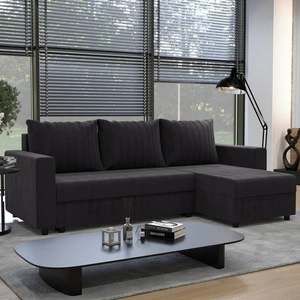 Rohová sedací souprava s funkcí spaní Pasco grafitový pravý roh Klasická rohová sedací souprava, která se hodí do každého interiéru Ozdobné prošívání