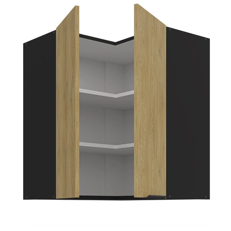 Rohová kuchyňská nástěnná skříňka Crotone 60x60 GN-72 2F s kovovou hranou úchytky odolná proti vlhkosti a poškození skříňky