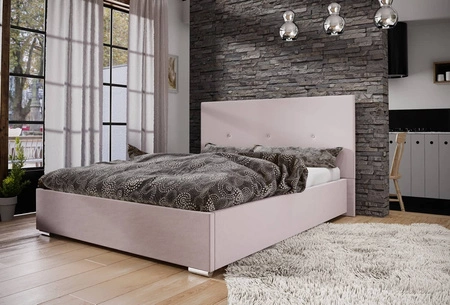 Čalouněná postel Burgos 160x200 pudrově růžová s moderním stylem čela ideální do ložnice