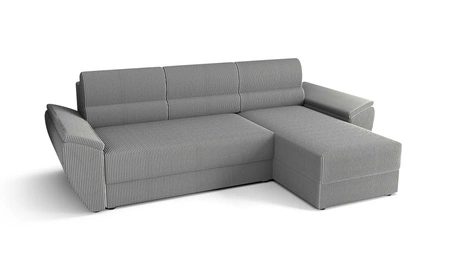 Rohová pohovka s funkcí spaní Fogu II šedý jasan pravá Stylová rohová pohovka s pohodlnými područkami a nádobou na lůžkoviny