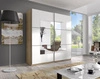 Posuvná skříň Beta 200 cm san remo light / bílá prostorná šatní skříň se zrcadlem se bude hodit do místností všech velikostí