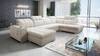 Luigi VI rohová pohovka s funkcí spaní béžová levá stylová rohová pohovka s kontejnery na lůžkoviny potažená měkkou látkou