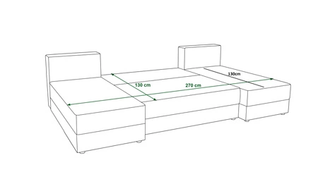 Rohová sedací souprava s funkcí spaní Fogu U slonová kost pohodlná a stylová rohová sedací souprava s jednoduchým designem manšestrová textilní nádoba na lůžkoviny