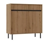 Komoda Osaka 100 cm dub evoke / černá minimalistický design dokonalý návrh komody do obývacího pokoje a ložnice vkusné rýhované čelo